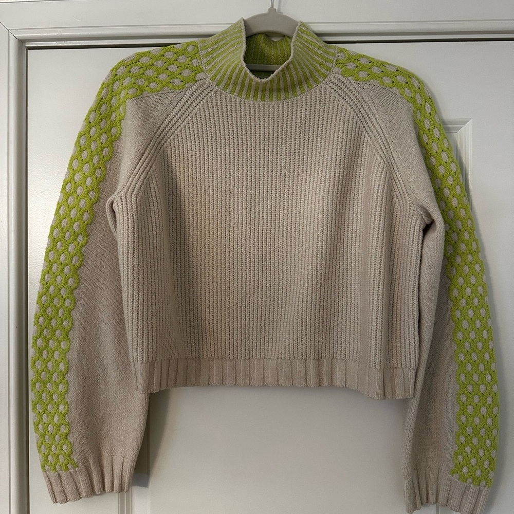 Target Cream/ Citron crop sweater by Wild Fable